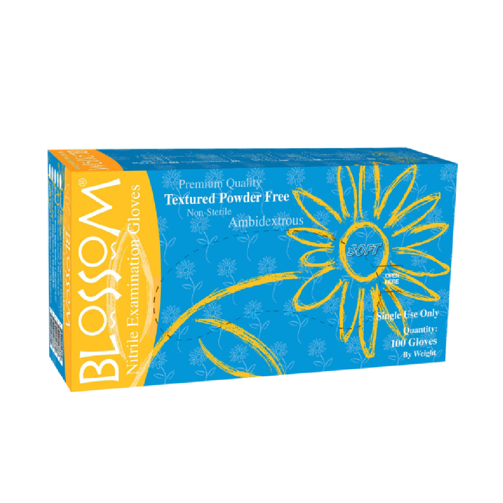 Blossom Перчатки нитриловые Medium (Blue) 1упак (50пар)