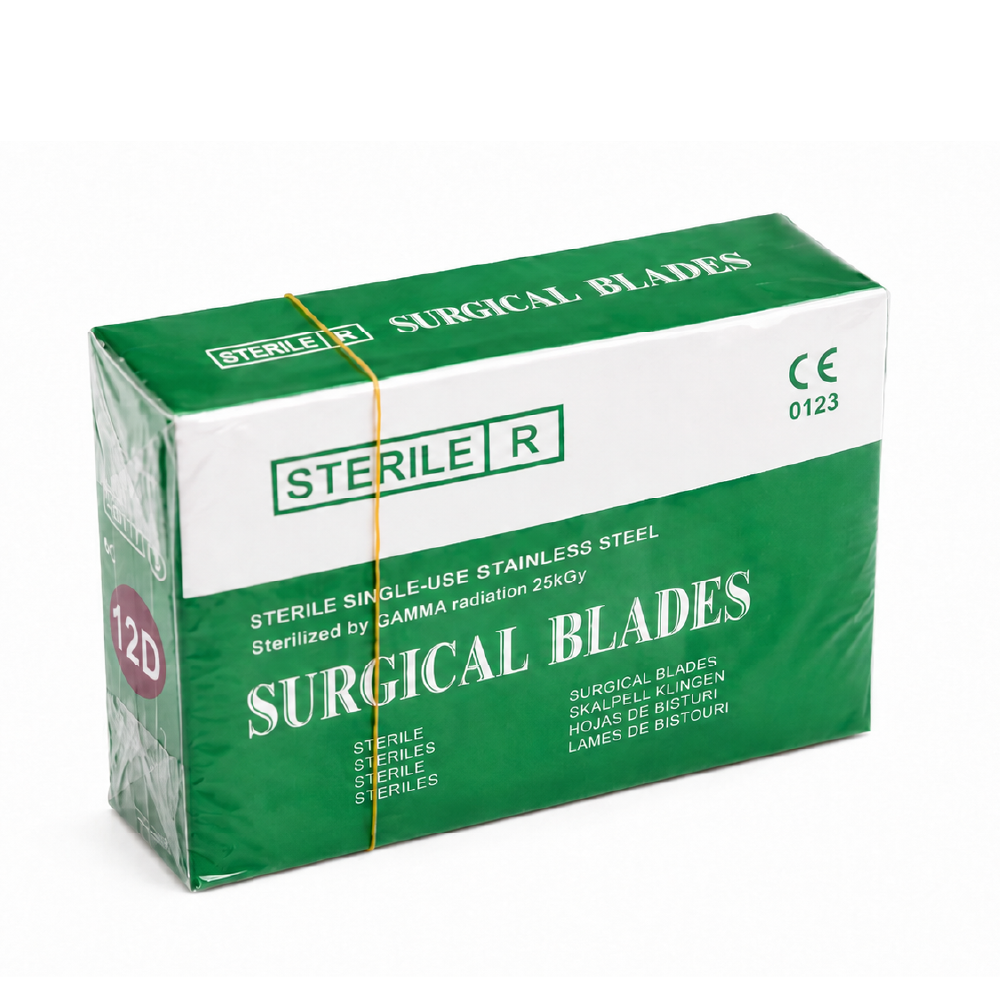 Disposable scalpel blades No. 12 D, 100 pcs